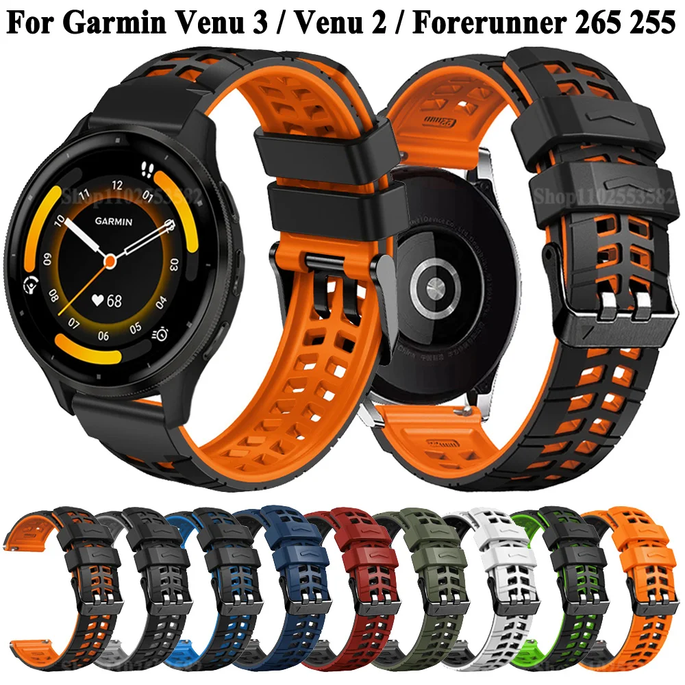 สายรัดข้อมือ22มม. สำหรับ Garmin venu 3 2สายเปลี่ยนสายนาฬิกาสร้อยข้อมือ Forerunner 265 255ดนตรี vivoactive 4