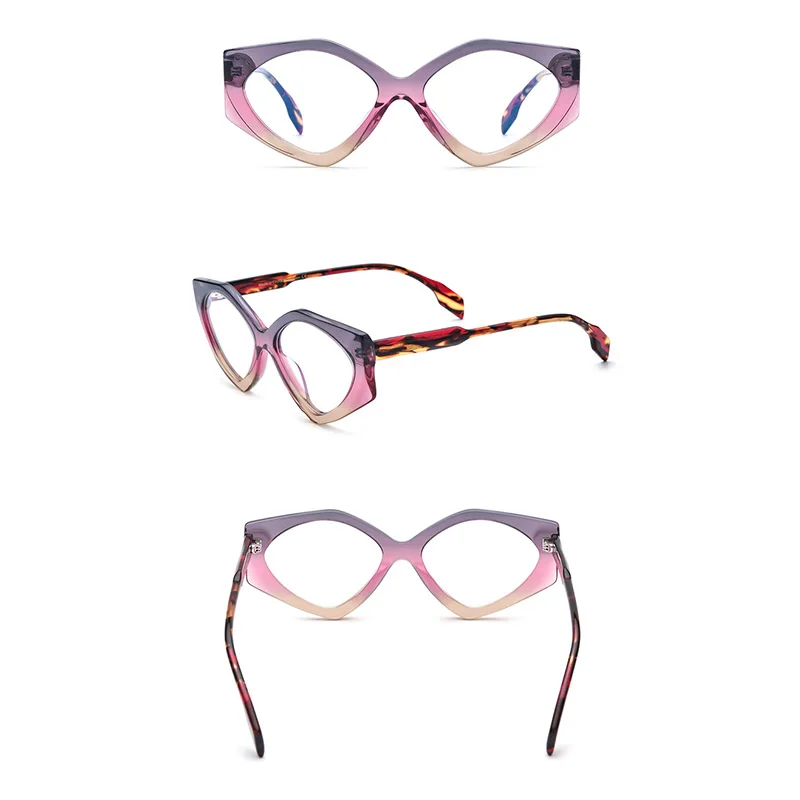 Belight Optical Women Colorful Cat Eye Shape Acetate Vintage Retro Design Spectacle Frame Eyeglasses Precription Lens 19333 image 3