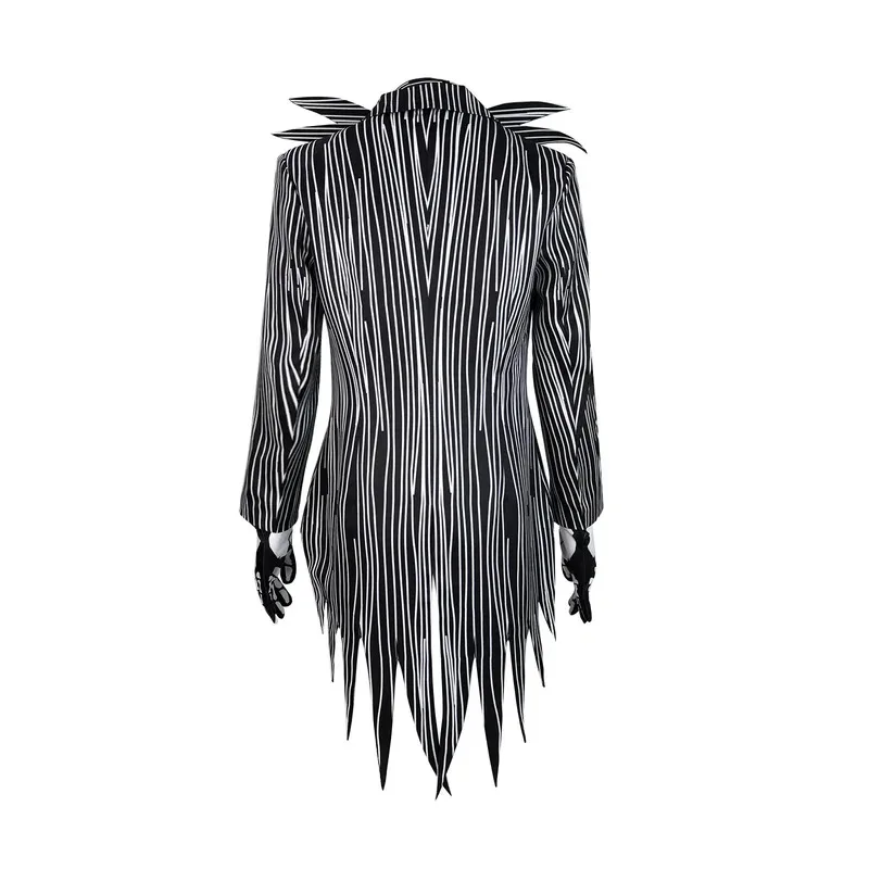كابوس جاك كوس Skellington تأثيري حلي معطف السراويل الزي هالوين كرنفال حفلة تنكر البدلة للرجال الذكور الكبار ؛ 3,v'