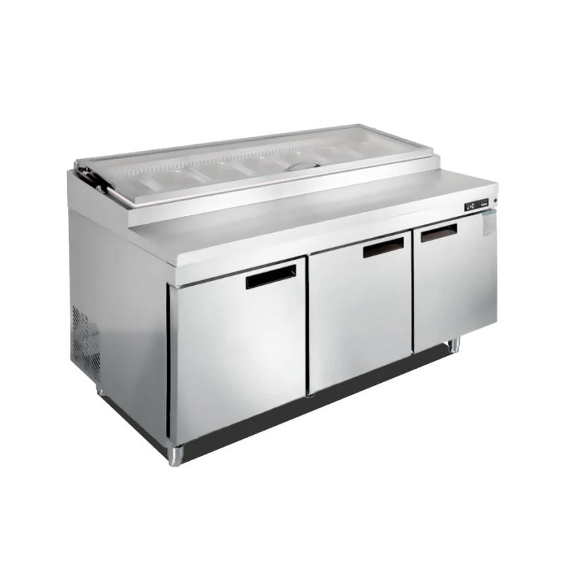 

For Salar Single-Temperature Stainless Steel Commercial Pizza Prep Work Table Air Refrigeration Equipment For Pizza Preparation
