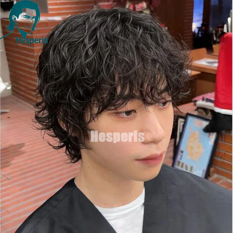 

Hesperis Волнистый Стиль Парик Фронта Шнурка С Челкой Короткий Боб Стрижка Пикси Парик Человеческих Волос Для Азиатских Мужчин Корейские Японские Мужские Парики