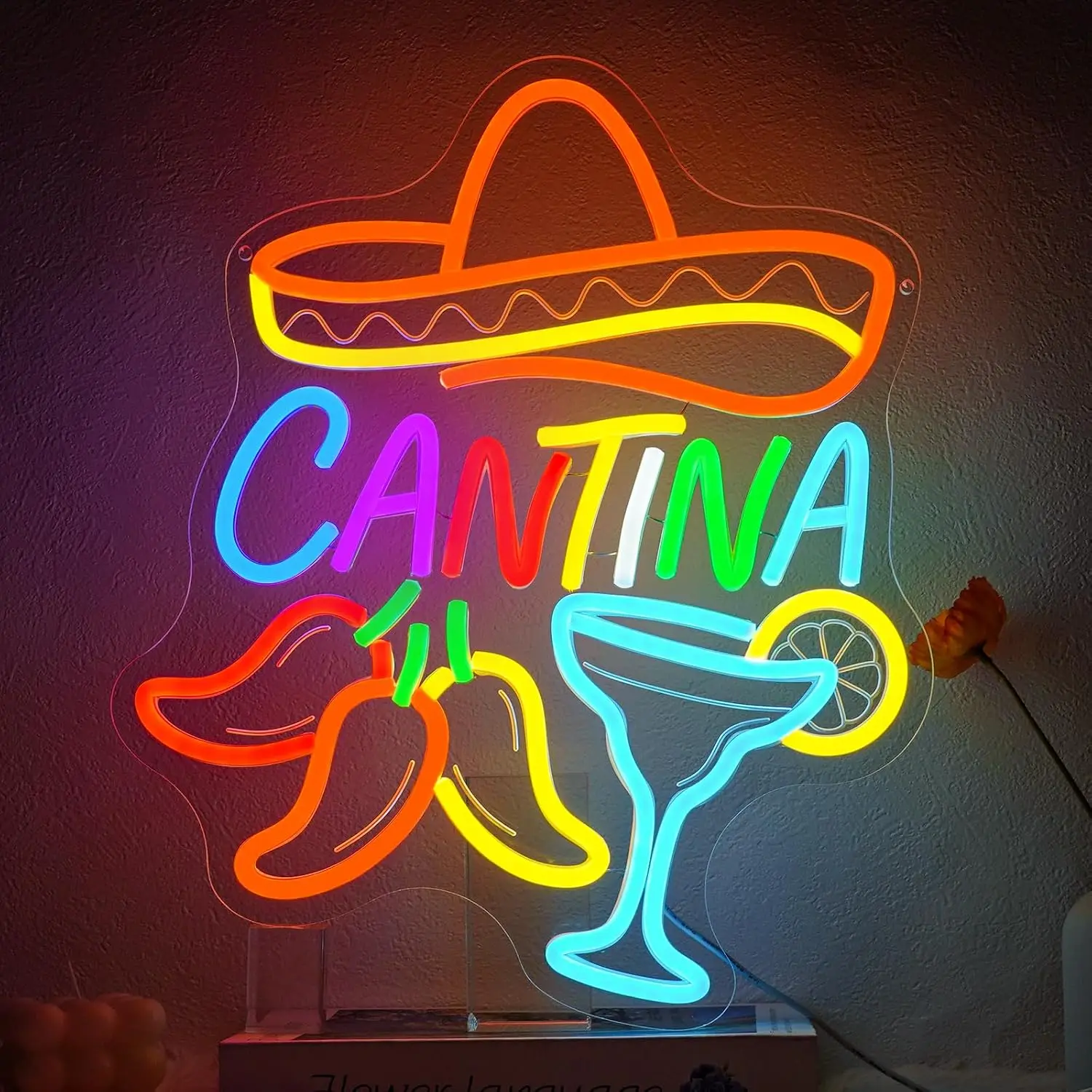 Cantina Neon Sign LED Neon Light, USB Powered Business Neon Lamp, Bar Pub Mexican Cantina Restaurant Bedroom Art Decoration Gift