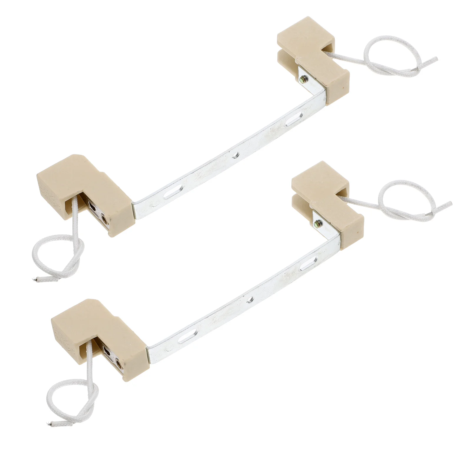 

2pcs Ceramic Light Socket Double Ended Lamp Base High Temp Resistant Replacement Parts For Ceiling Table Lamps Light