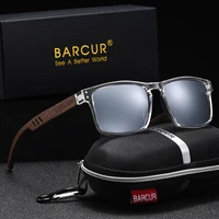 BARCUR Gafas de sol cuadradas polarizadas de madera hechas a mano para hombres y mujeres Gafas de sol vintage Scelta de regalo perfecta con paquete completo