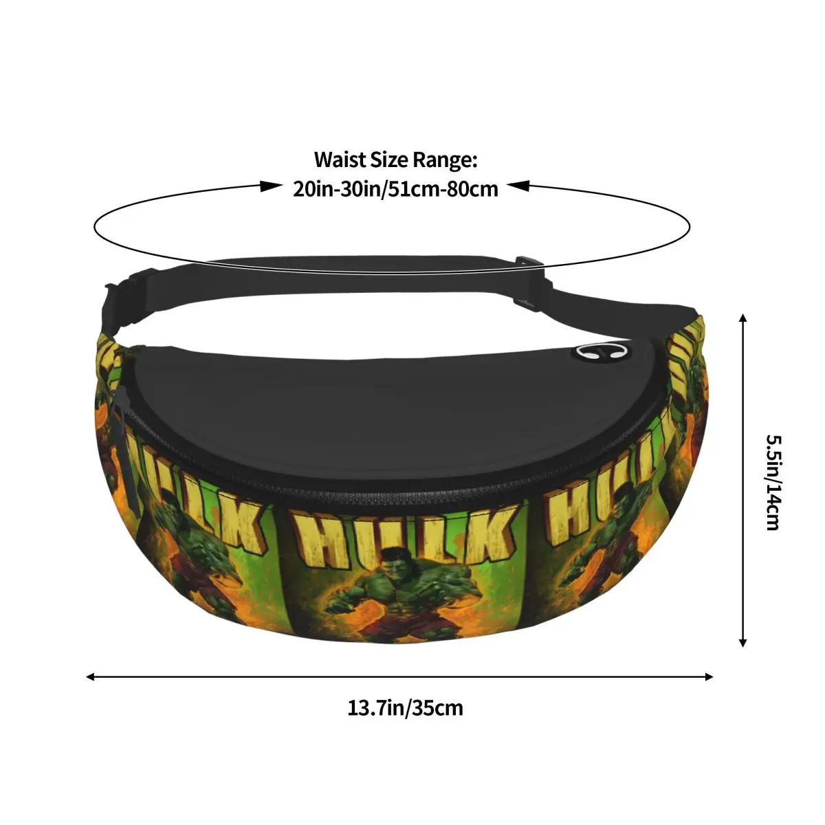 Custom Hulk Art Fanny Pack para homens e mulheres, Crossbody Cintura Bag, Ciclismo, Camping, Phone Money Pouch, Moda