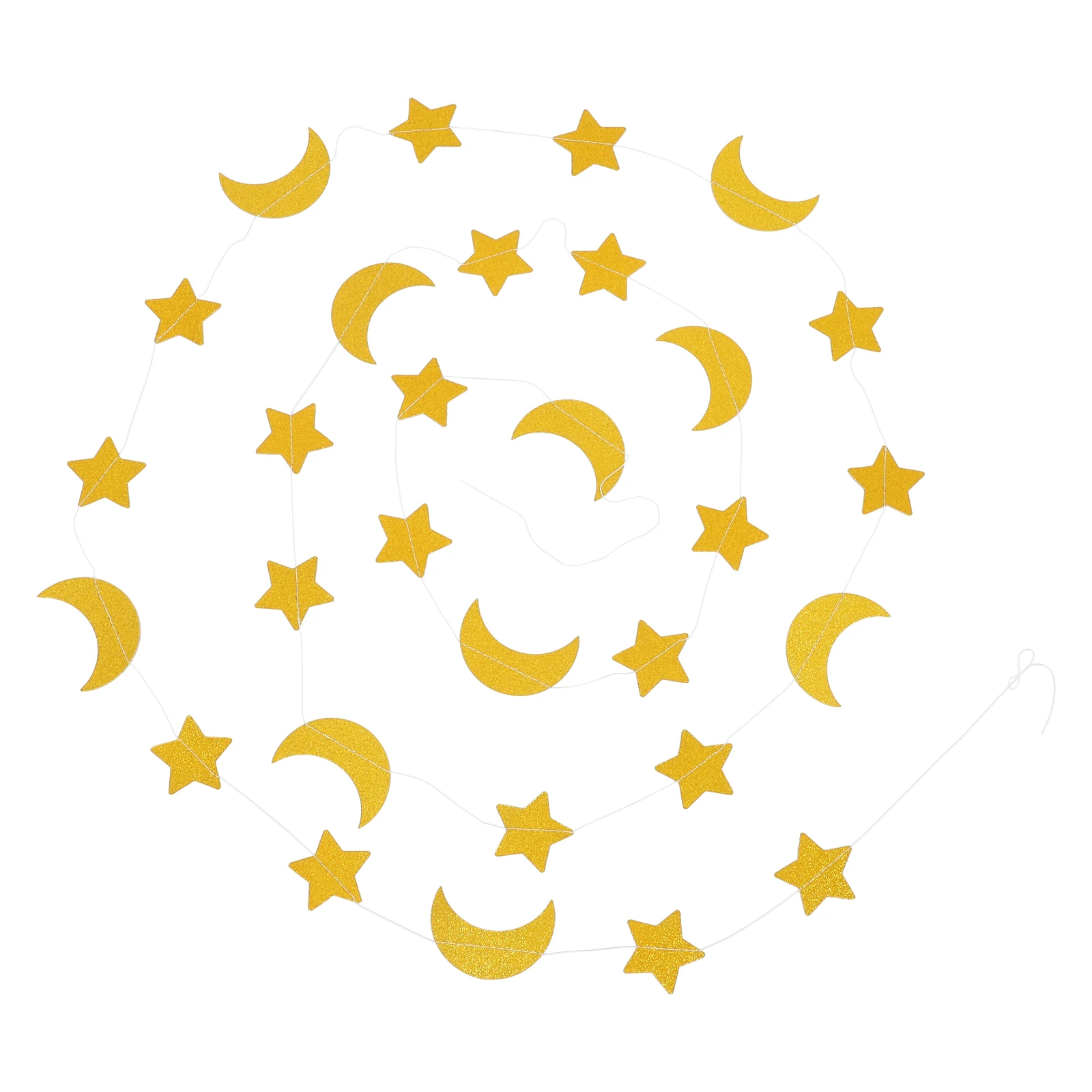 

Star Moon Pull Flower Glitter Garland Banner Decor Backdrop Bunting Golden