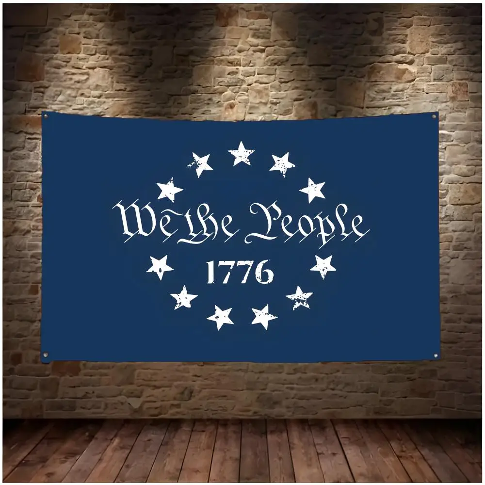 Betsy Ross 13 We the People 1776 Flags Daily four ring borderless design indoor outdoor decor easy hang install