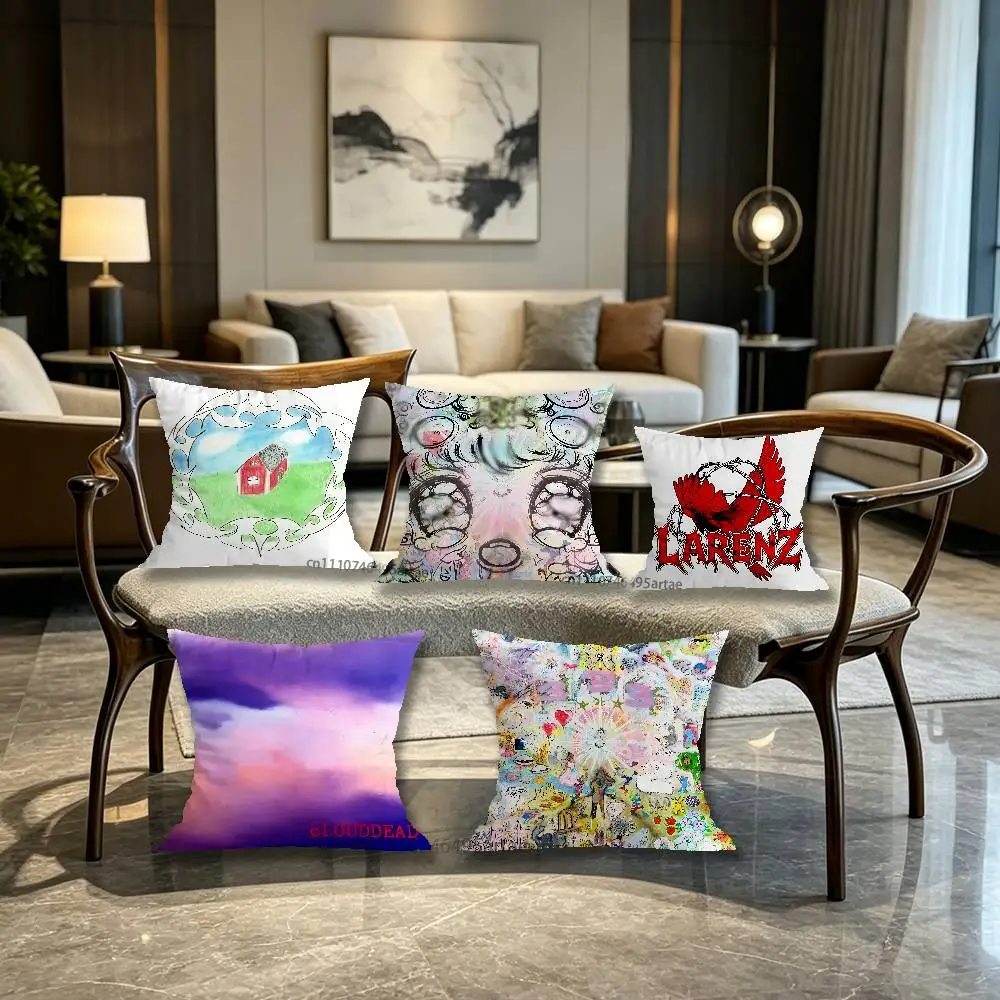 B-Bladee Crest Pillow Case For Home Bedroom Car Office Decoration Living Room Sofa Cushion Cover Suitable