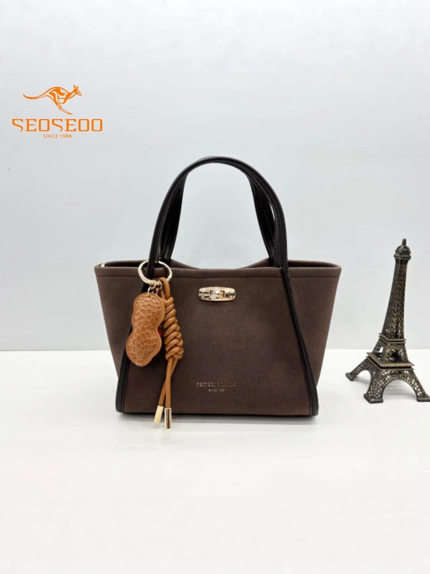 

Модная женская сумка-корзина, сумка через плечо SEOSEOO JiuZhou Kangaroo, новинка 2025 года, повседневная простая сумка со съемным плечевым ремнем