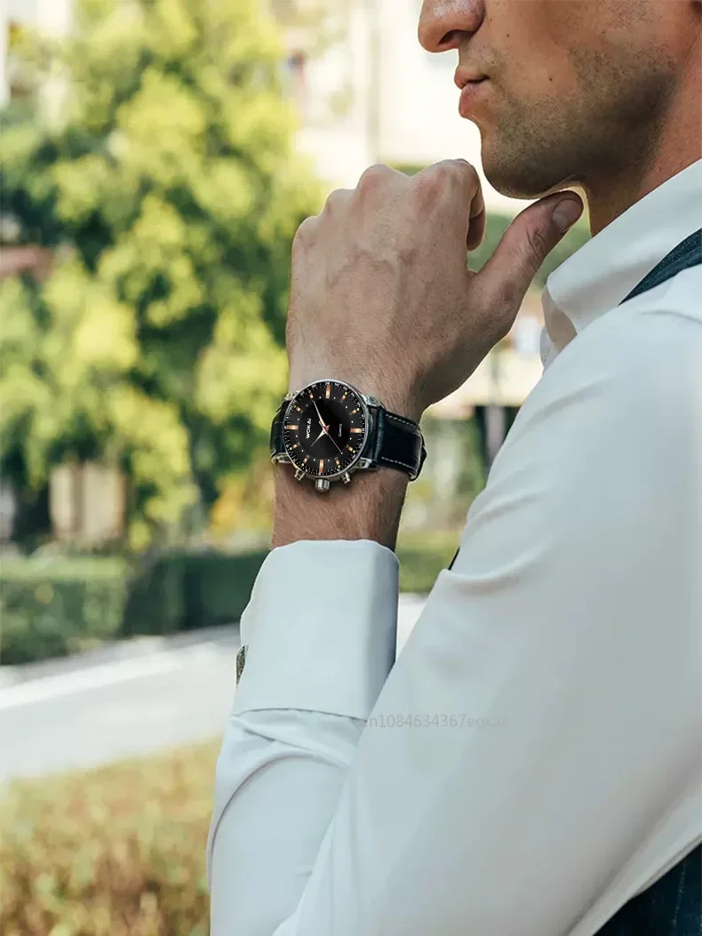 العلامة التجارية الفاخرة مشاهدة الرجال ساعات كوارتز حزام من الجلد موضة الأعمال ساعات المعصم دروبشيبينغ Часы Muisje Reloj