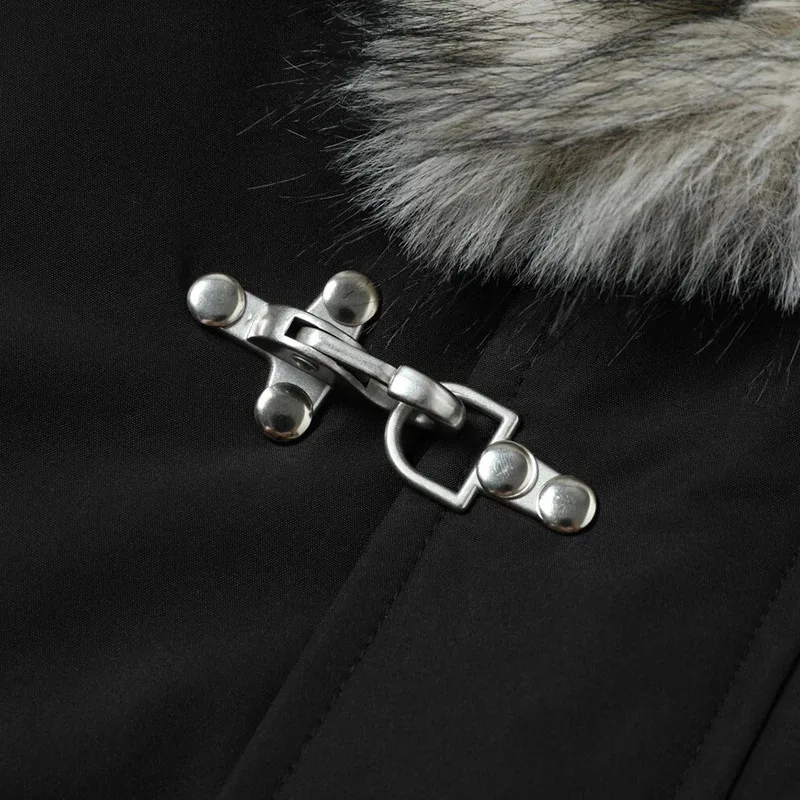 جواكت شتوية بياقة من الفرو سترات دافئة سميكة معاطف مبطنة بياقة واقفة سترات هاراجوكو ملابس خارجية للرجال #6