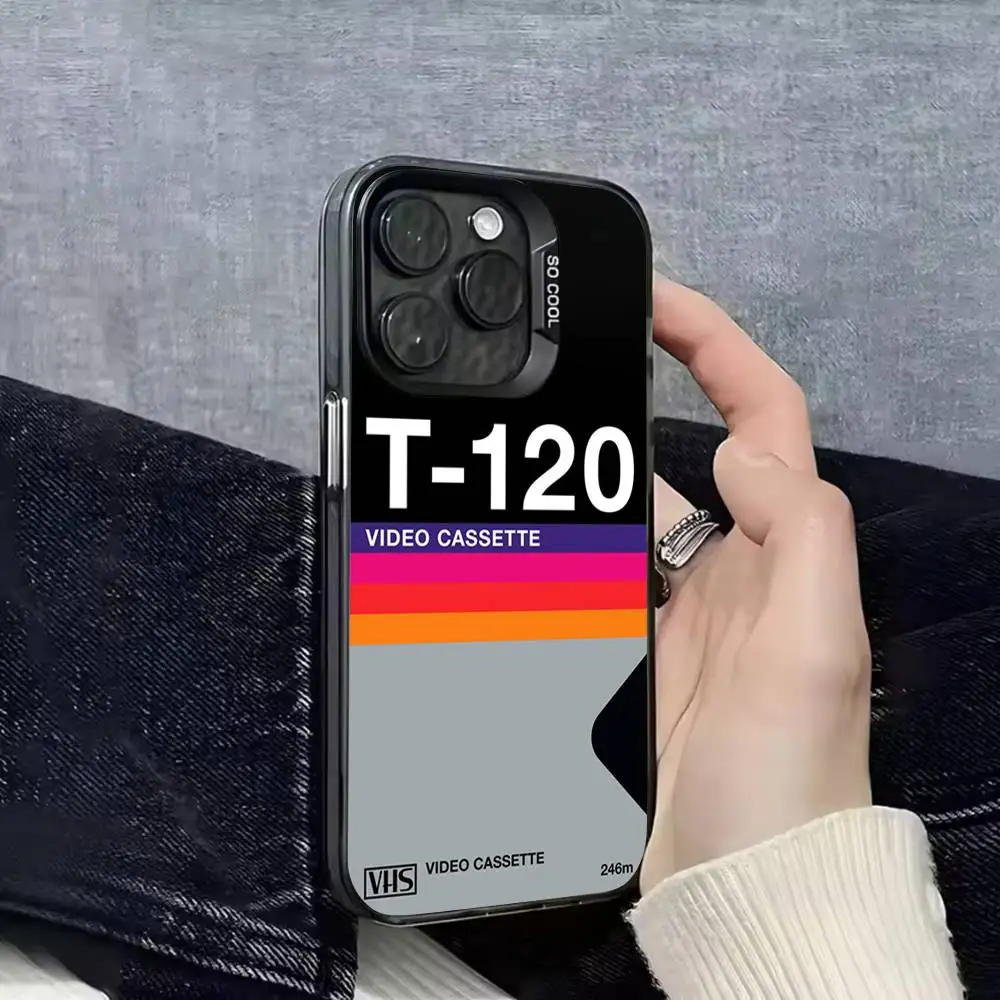 حافظة هاتف كاسيت بشريط فيديو VHS ريترو لهواتف iPhone 17,16,15,14,13,12,Pro,Max,Plus,E,SE4,Air,Mini Black IMD Box