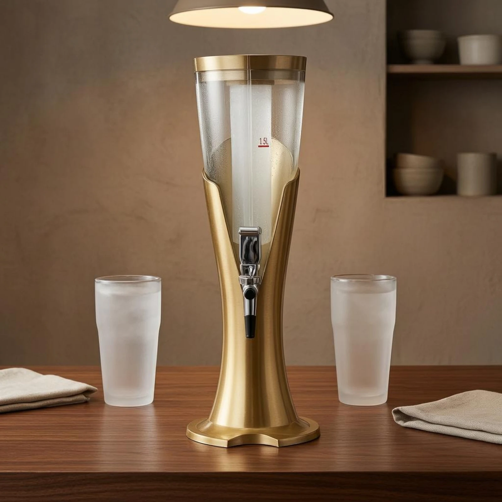 Beer Dispenser Column Colored Base Light-up Beer Dispenser Barware Easy to Clean Large Capacity