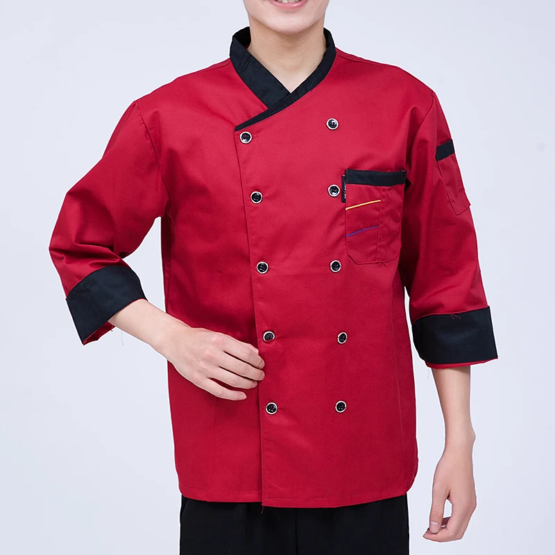 Chef Uniform Men Cook Clothes Unisex Restaurant Kitchen Shirt Short/Long Sleeves Pastry Jacket Works Top Print Logo Design