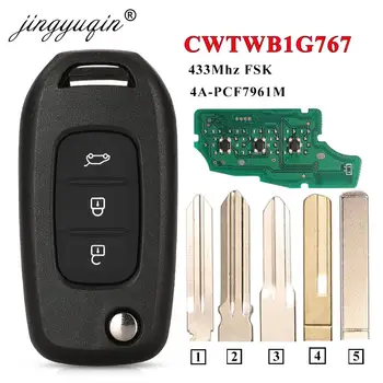 Jingyuqin CWTWB1G767 Flip uzaktan anahtar 433MHz PCF7961M 4A Renault için Kadjar Megane 3 sembol Logan 2 Sandero 2 Dacia Duster