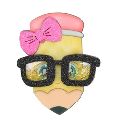 5Pcs Cute Pencil Series quick sand shaker resin cabochon DIY material accessories HGS-421