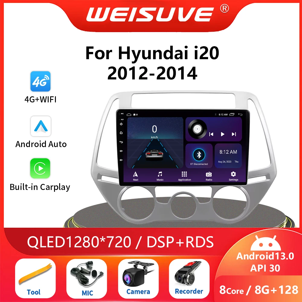 

2Din Android13 DSP Auto Car Radio Multimedia Video Player For Hyundai I20 2010 2012 2013 2014 Carplay GPS Navigation DVD HU QLED