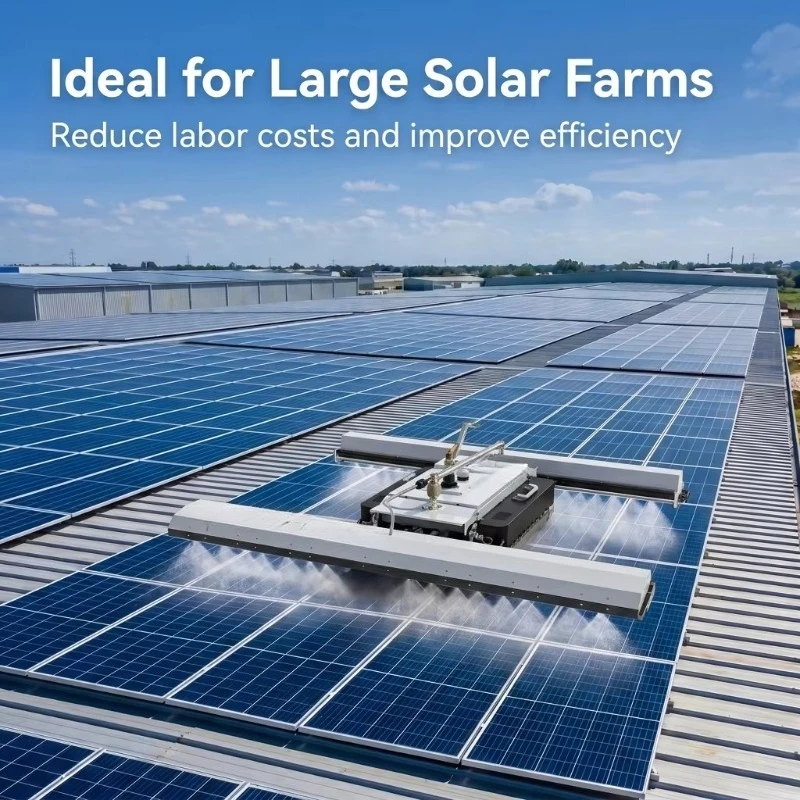 Solar Panel Cleaning Robot Large-Scale Photovoltaic Plants Dry/Water Cleaning Lithium Battery Powered