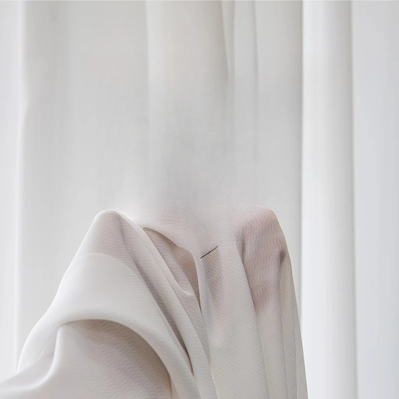 

Dream Gauze Curtain Translucent Opaque Human Yarn Bay Window White Yarn Balcony Simple Living Room Semi-shading Anti-hook Silk