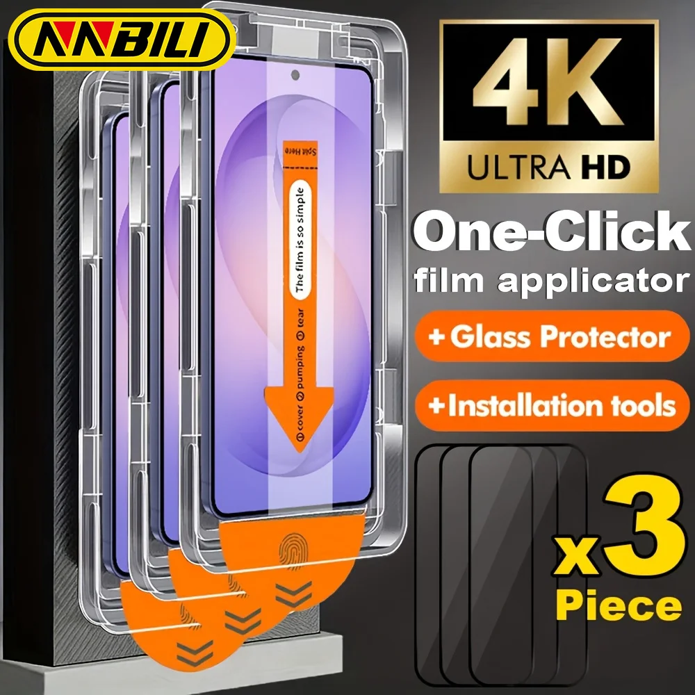 NNBILI 3 Stück HD Gehärtetes Glas Displayschutzfolie für Samsung A17 A16 A15 A14 A26 A25 A24 A36 A35 A32 5G A57 A56 A55 A73 A52S A52