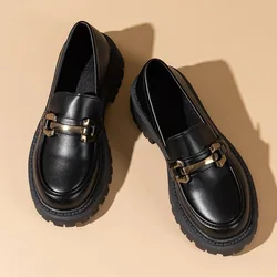 Black Patent Leather Women's Loafers Platform Slip on Shoes for Women 2024 Spring British Tassel Casual Flats Shoes Woman work