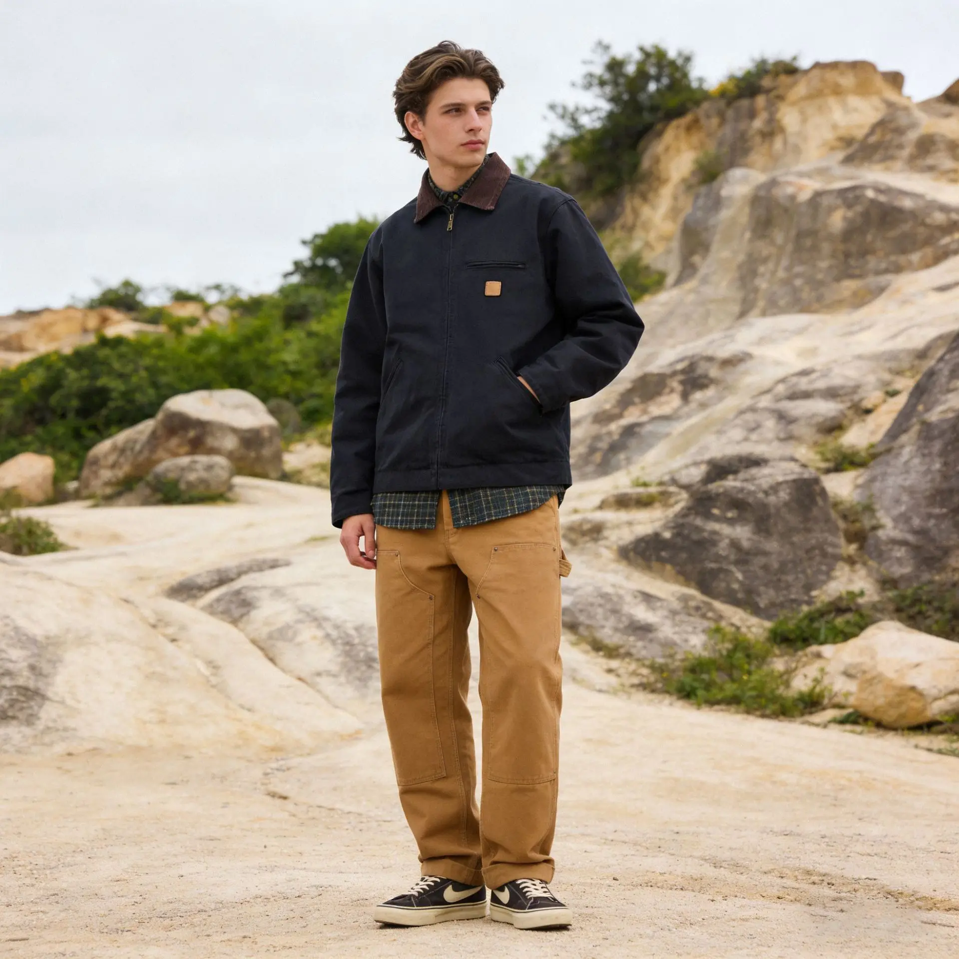 OKONKWO-High Density Canvas Thickened Coat, Outdoor Trekking