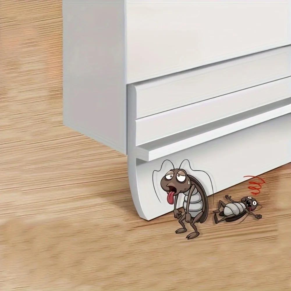 PVC Door Bottom Seal Strip Self-Adhesive Soundproof Under Door Guard Gap Stopper for Glass/Window Strong Adhesion Doorstop