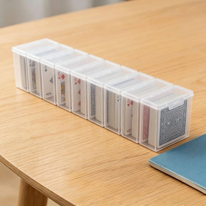 10PCS Rectangular Plastic Storage Box for Business Cards Pokemon Game Cards CreditPoker Cards Drawer Organizer Case Supplies
