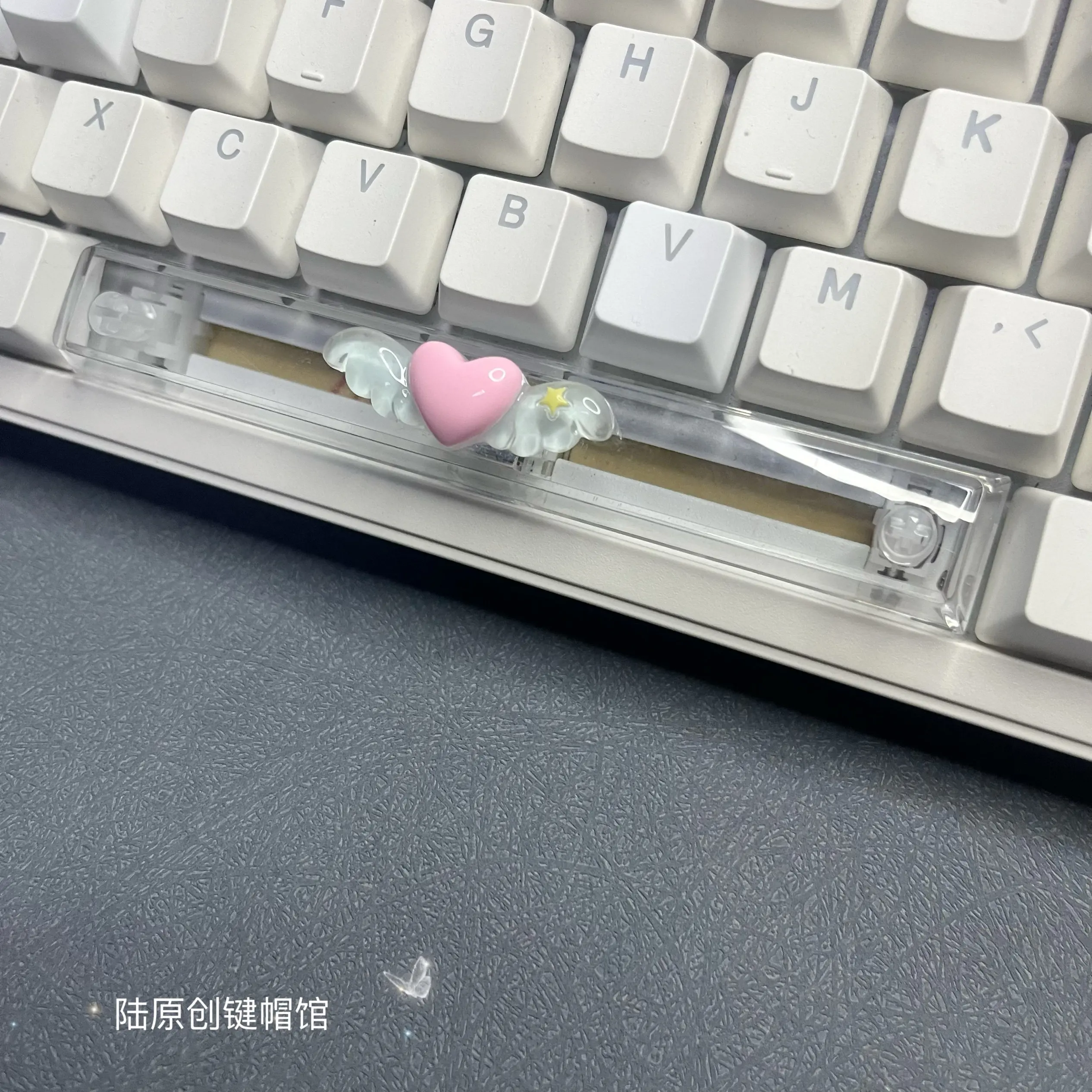 Personalized love wings transparent space keycap enter2.25u mechanical keyboard cap original 6.25u keycap