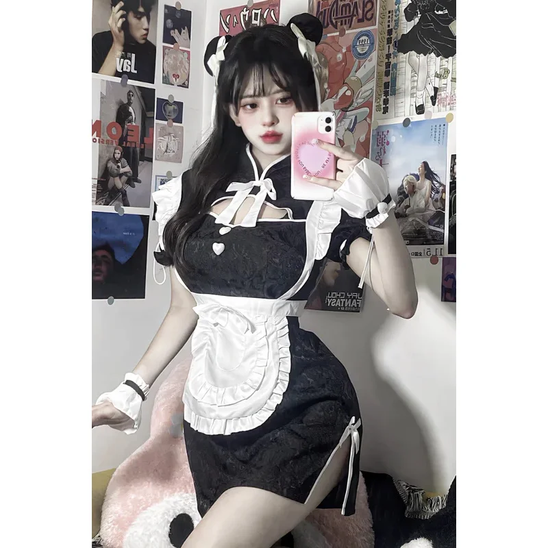 فستان شيونغسام الصيني للهالوين أنيمي خادمة لعب الأدوار أزياء النساء الحب لايف تأثيري اليابانية الحلو لوليتا زي الحفلات c;8'