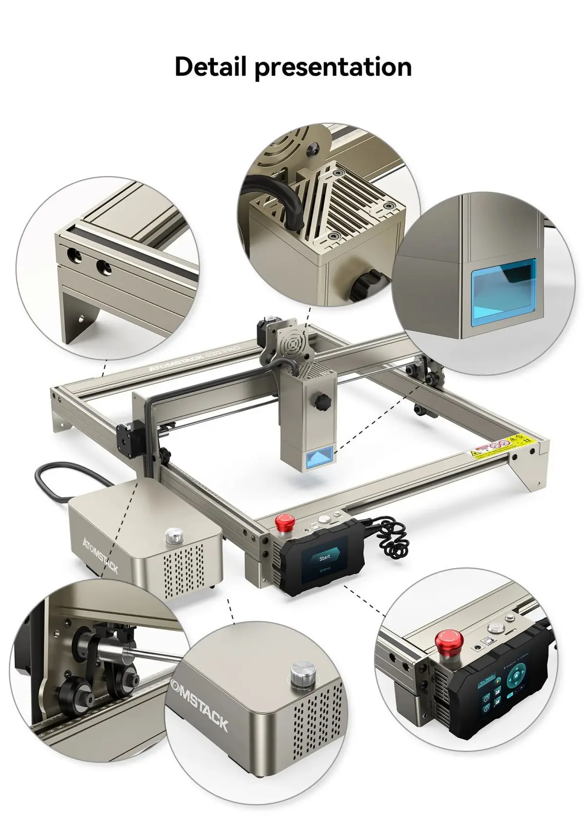 Imagem -05 - Atomstack X20 A20 S20 Pro 130w Quad-laser Máquina de Gravação e Corte de Metal e Madeira em Acrílico