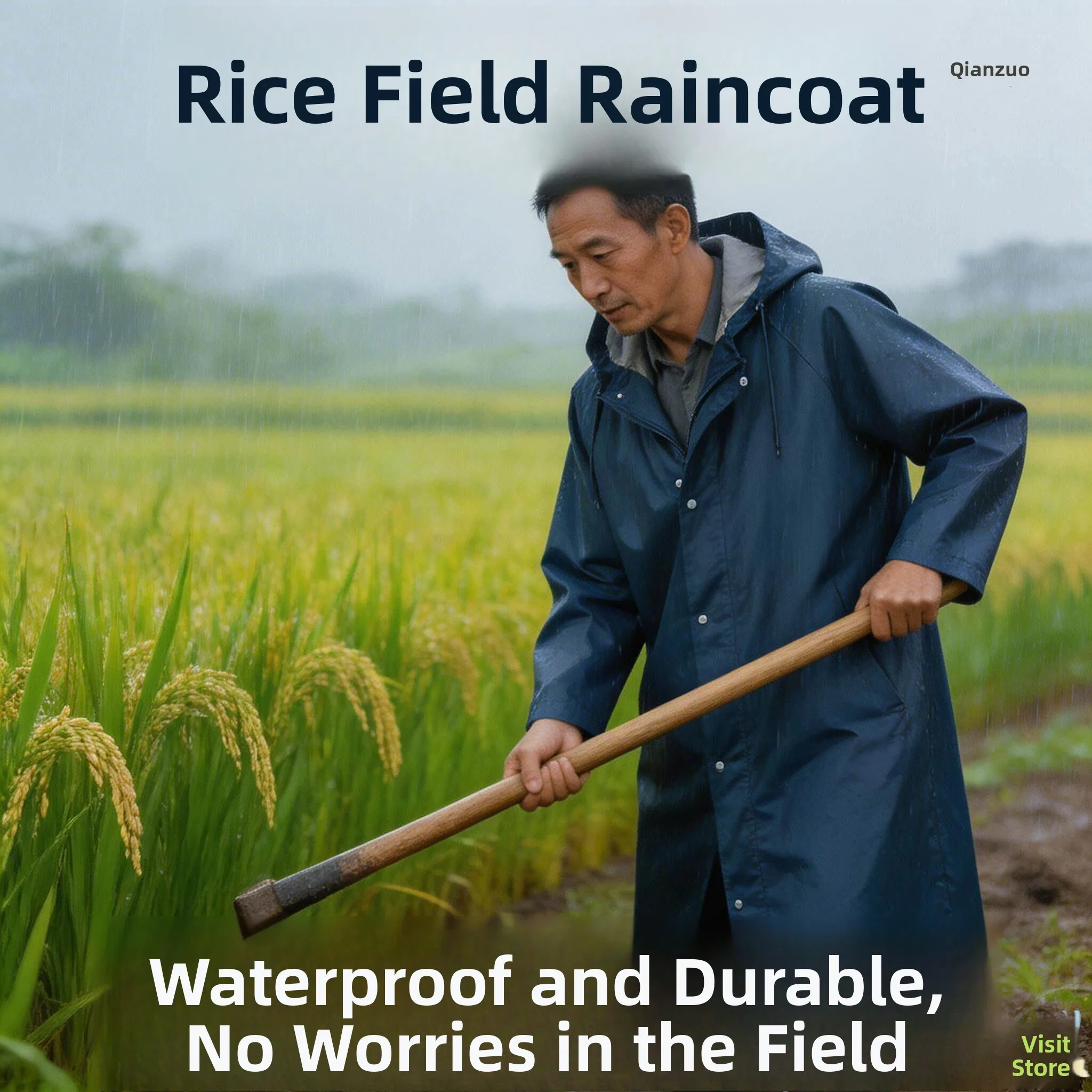 

Men's One-Piece Raincoat Full-Body Waterproof Outdoor Construction Site Labor Protection Wear-Resistant Rain Coat for Adults