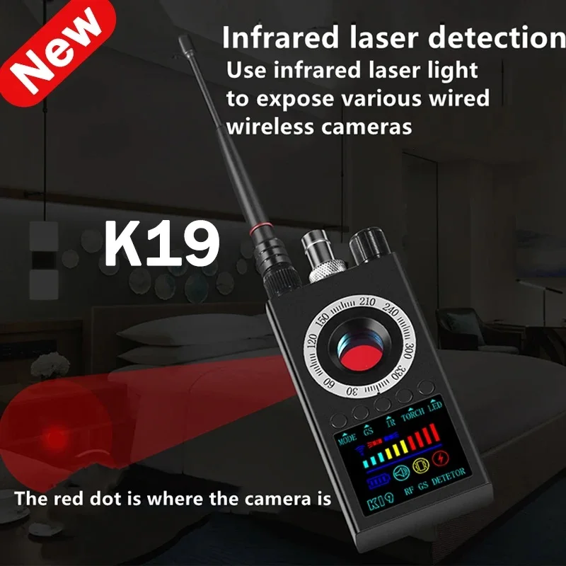 Anti-GPS Locator RF Signal Hidden Camera Detector K19 Anti-Camera Detector Anti Spy Candid Pinhole Micro Cam Scan Magnetic