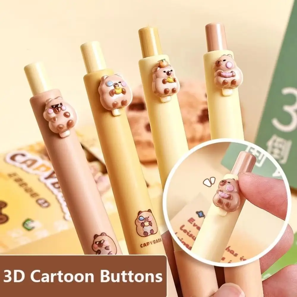 4PCS Aesthetic Capybara Panda Mechanical Pencil Soft Grip Drawing 0.5mm Propelling Pencil Writing Good Looking Automatic Pencil