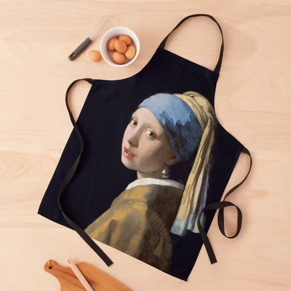 

Girl With A Pearl Earring Apron beauty master Smock for hairdressing kitchen utensil christmas Apron