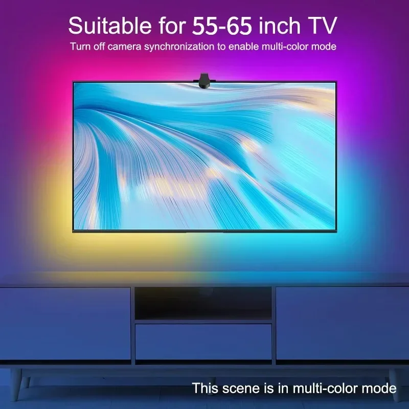 RGBIC New TV 5V Backlight,AR Color Gamut Sensor Can Capture Part of The Color on The Screen,12.5FT(55-65 TV),16.4FT(65-85 TV)