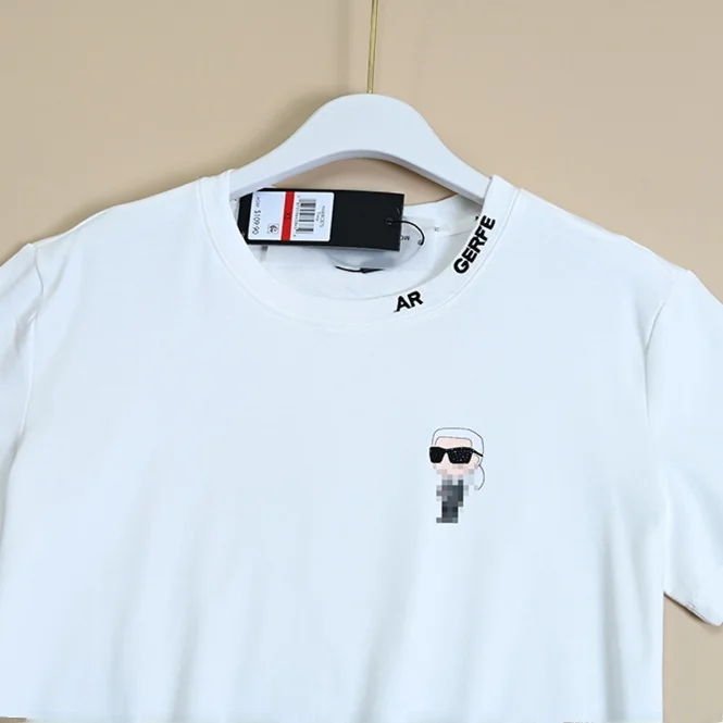 Zomer Nieuwe Sle Katoen Geborduurde Letter Ronde Ne Ort Sve T-shirt Vrouwen Diamond Embedded Ronde Ne T-shirt