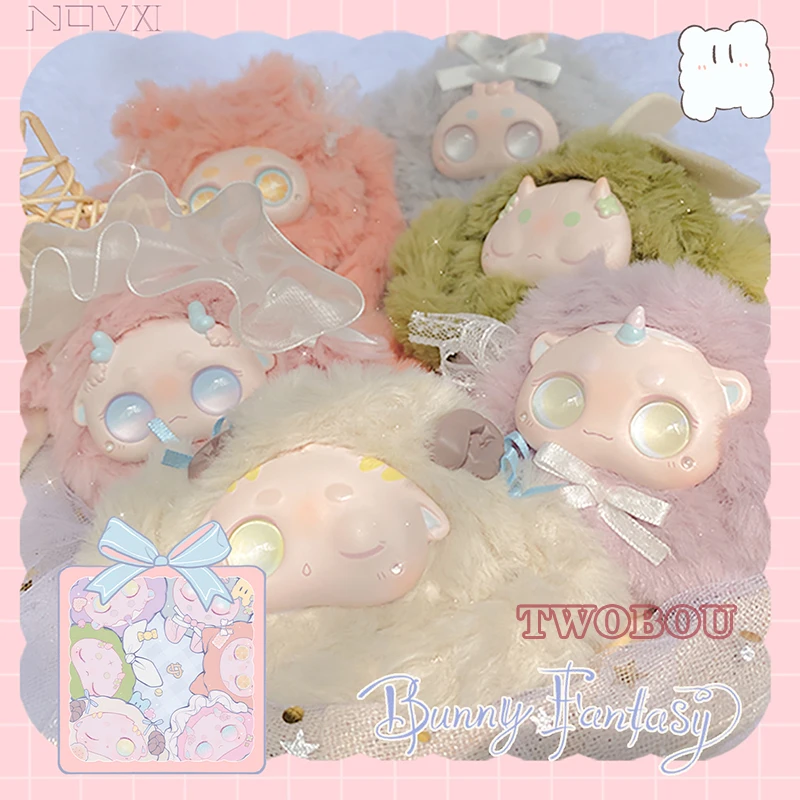 Jouets de boîte aléatoire ennemi en peluche de la série Bunny Daydream, poupées de figurines d'anime mignonnes, boîte mystère d'animal en peluche pour les filles, cadeau surprise