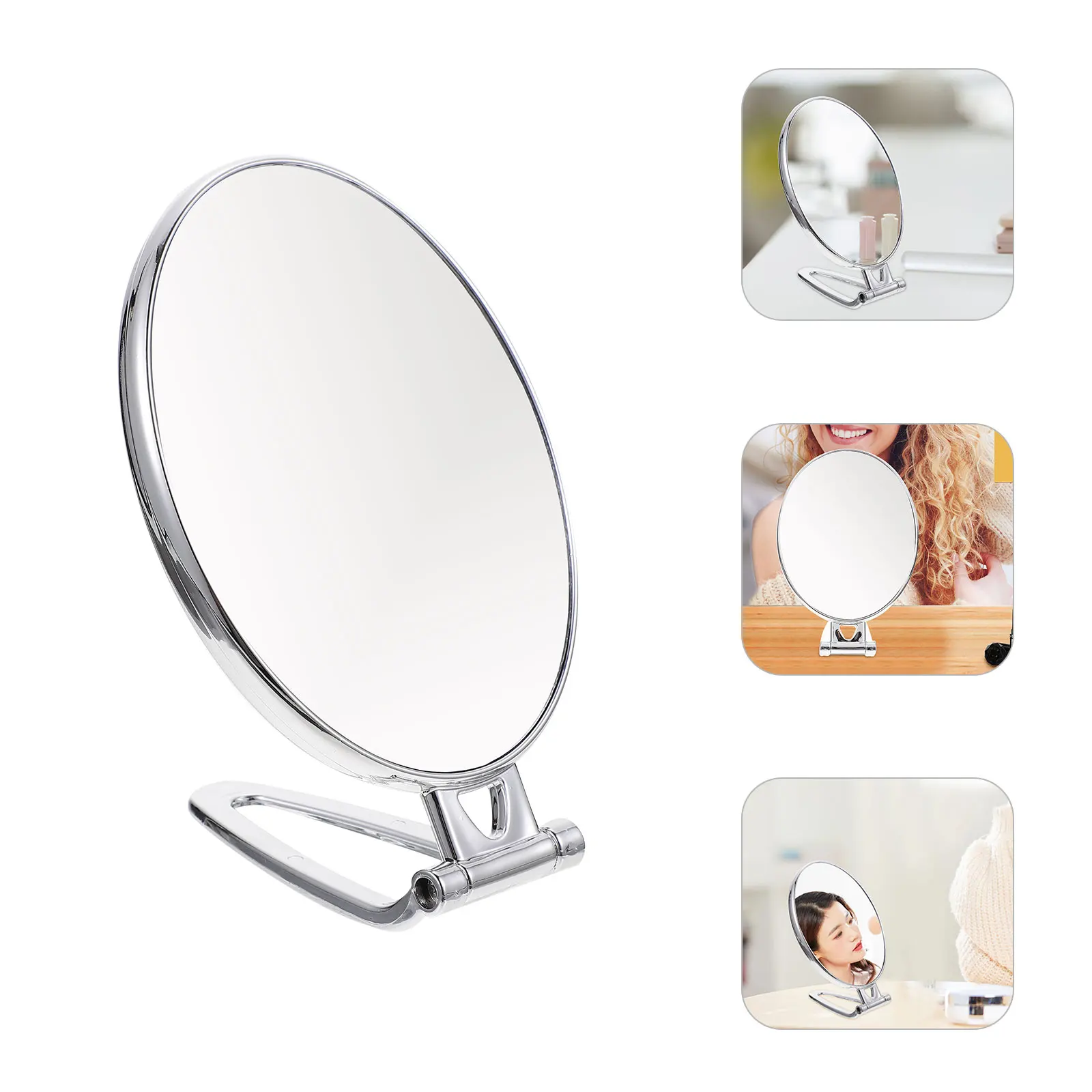 

Makeup Mirror Vanity Desktop Alloy Rotating Magnifying Dresser Mirrors Foldable Beauty Plucking Shaving Skin Care Tools