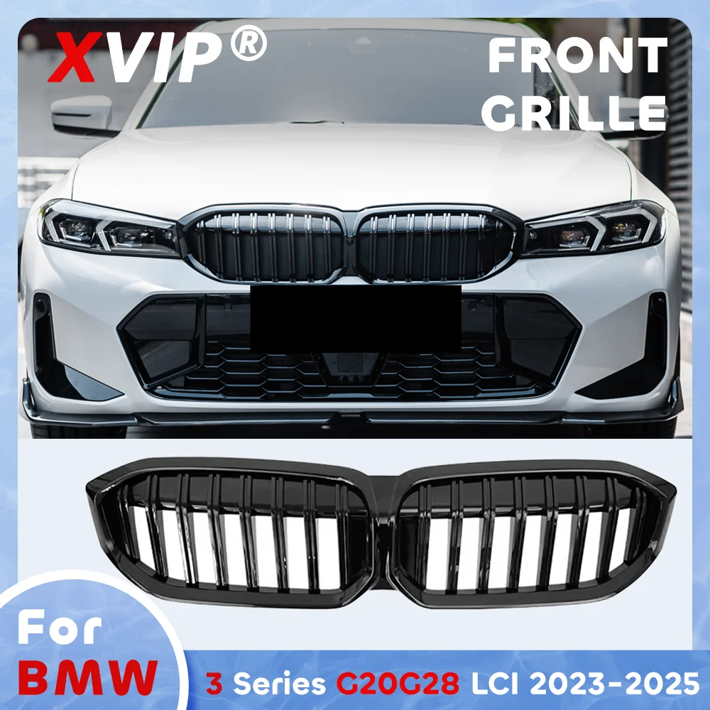 

Глянцевая черная решетка переднего бампера XVIP в стиле Single Line для BMW 3 серии G20 G28 LCI 2023-2025