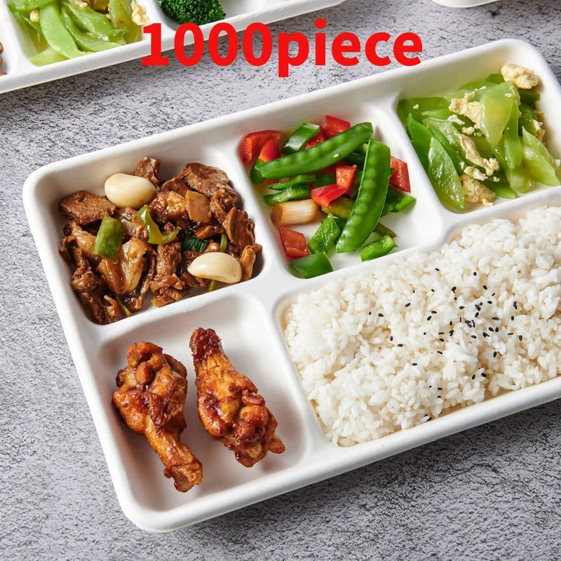 

10 00piece.Custom.Customized% Compartment Disable Sugarcane Bagasse Plates Tray School Lunch Party