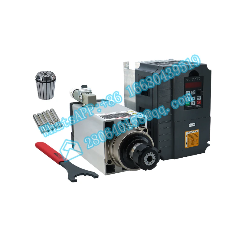 

High Speed CNC Lathe Router Milling Air Cooling AC Spindle Motor 4.5kw 12A with VFD inverter 220V 5.5KW for cnc