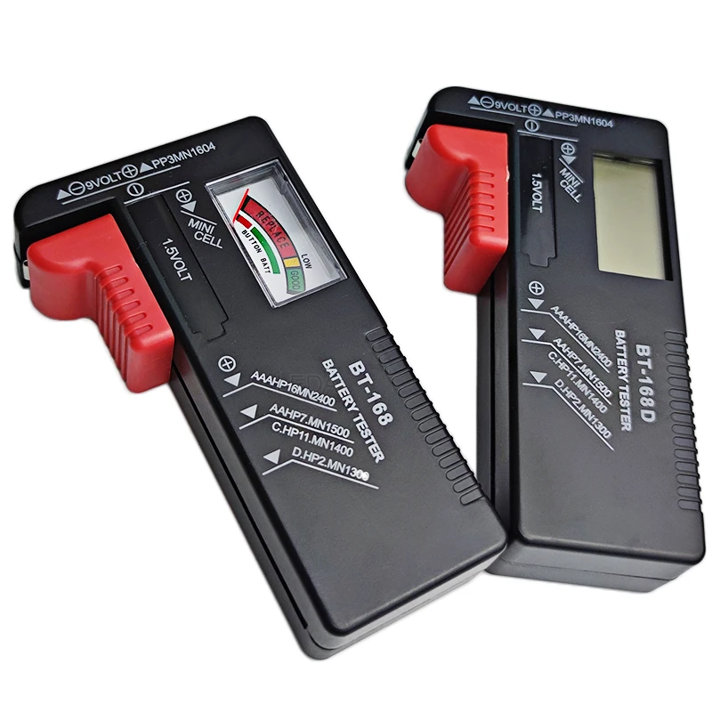 1Pcs LCD Display BT-168 BT-168D Digital Battery Tester AA/AAA/C/D/9V/1.5V Button Cell Battery Capacity Check Detector