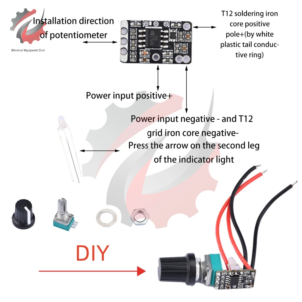 DC18-24V 1.5-3A DIY T12 Spot Welding Station Control Board Mini Temperature Controller Board For Soldering Iron Station T12 Core