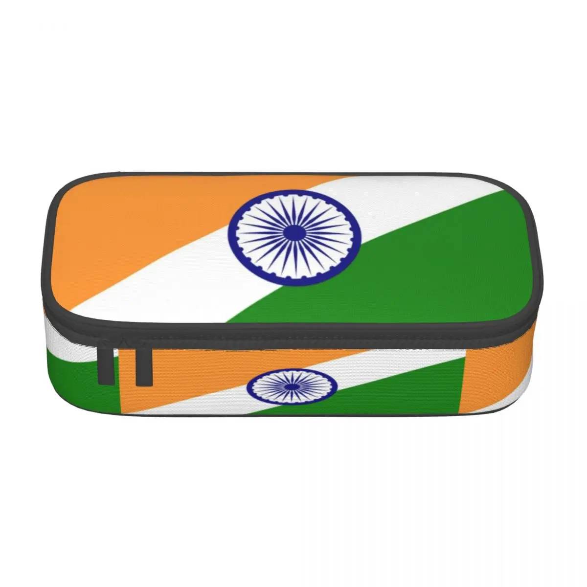 Custom Kawaii Indias Patriotic Pencil Case for Girls Boys Custom Flag Of Indias Large Storage Pen Box Bag Stationery