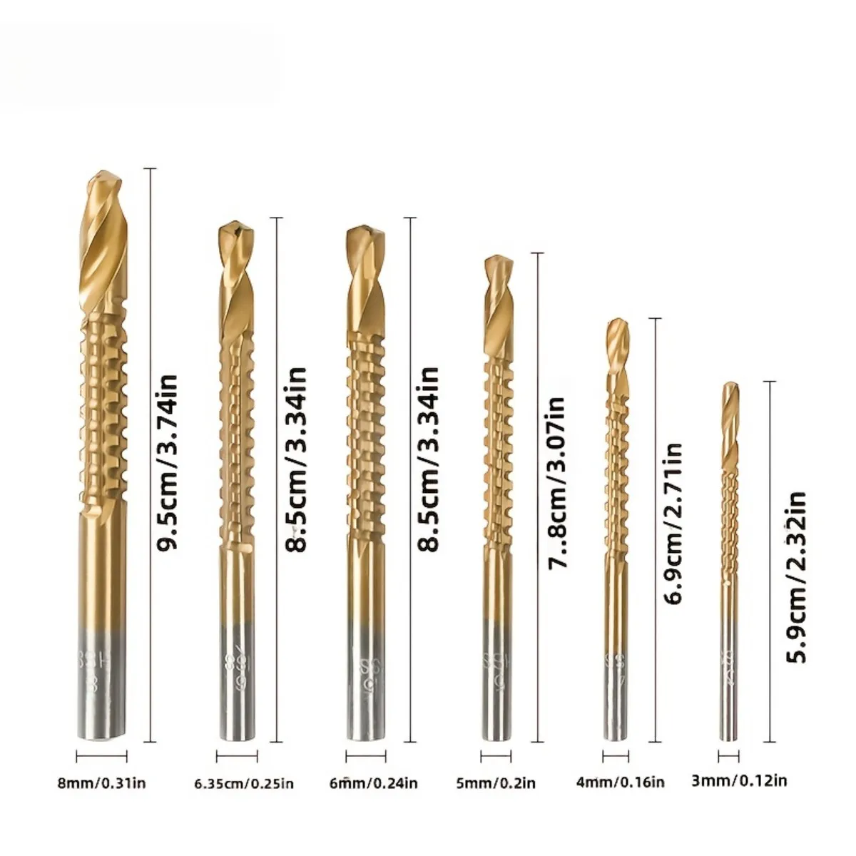 Ladder drill set, universal metal drilling tool, including tower type multi-stage drill, used for woodworking and core drilling