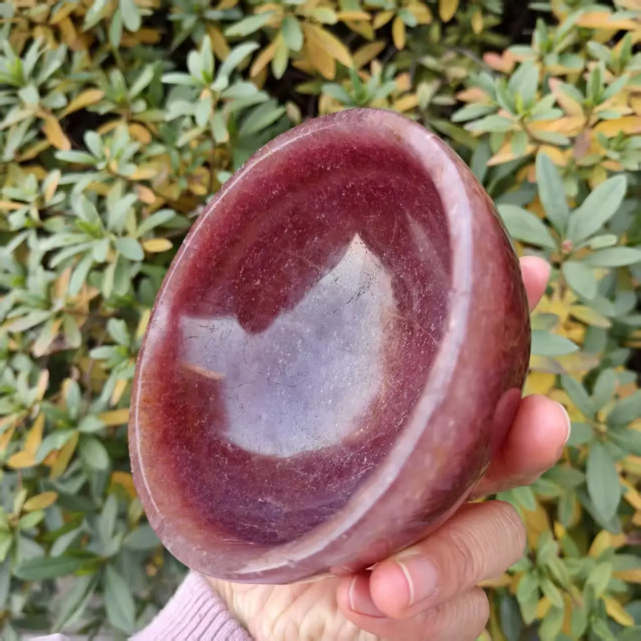 Natural Strawberry Stone Bowl, Quartz Crystal, Original Strawberry Stone, Polished, Bowl, Mineral Healing