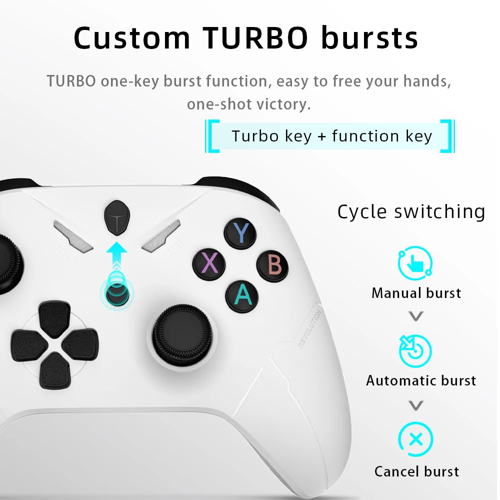 Thunderbot – manette de jeu G25, avec vibrations, sans fil, filaire, contrôleur de jeu avec fonction Turbo, pour PC Windows, Smart TV, Joysticks