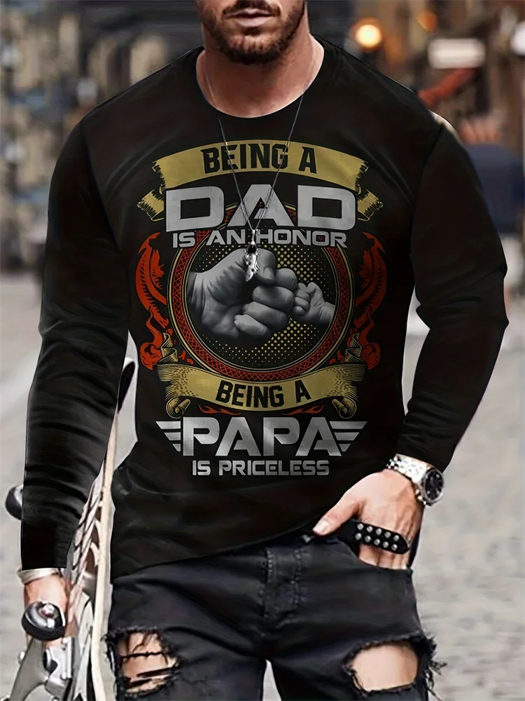 Route 66 Men\'s Long Sleeve T-shirt Fall Street Fashion Men\'s Long Sleeve T-shirt Everyday Casual Men\'s Long Sleeve Top 3D Print