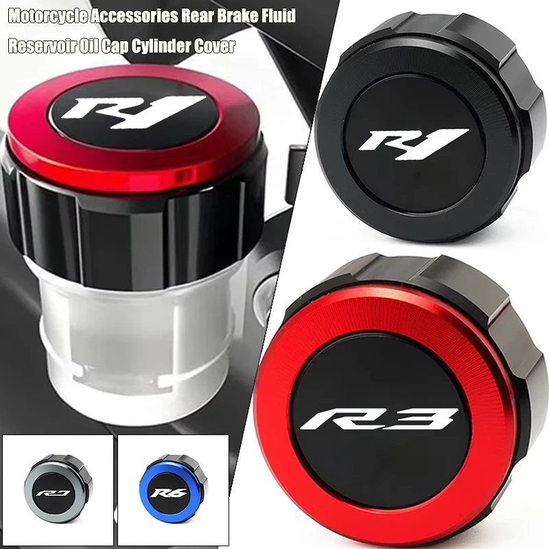 

Moto Accessories CNC Rear Brake Fluid Reservoir Oil Cap Cylinder Cover For YAMAHA YZF R1 R3 R6 R7 YZF-R1 YZF-R6 YZF-R3 YZF-R7
